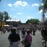 The fair is busy already. The fair is busy already.