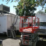 WCCO always brings a number of trucks for production. WCCO always brings a number of trucks for production.