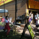 This french fry booth has its own DJ. This french fry booth has its own DJ.